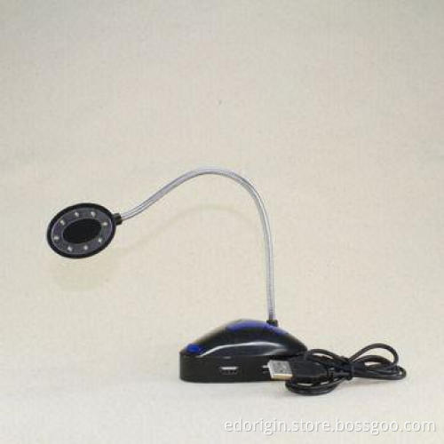 USB Hub LED Light with 4-port USB2.0 Hub, Foldable and Angle Adjustable, Logo Can be Printed On It